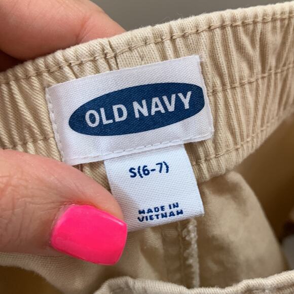 Old Navy Khaki Drawstring Pull-up Shorts - Picture 2 of 5